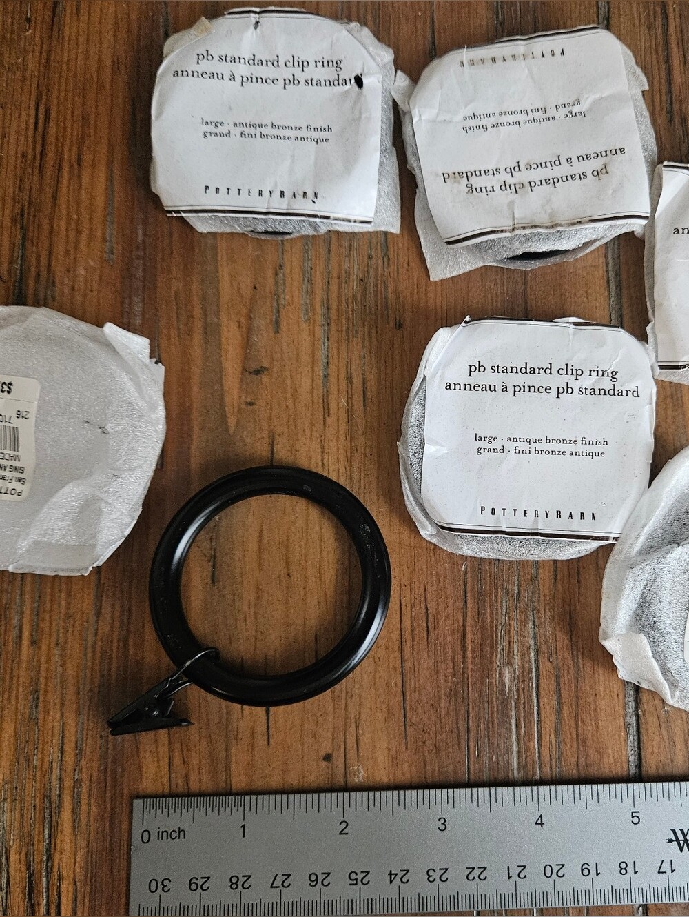 Pottery Barn Black Clip-On Curtain Rings (Large)